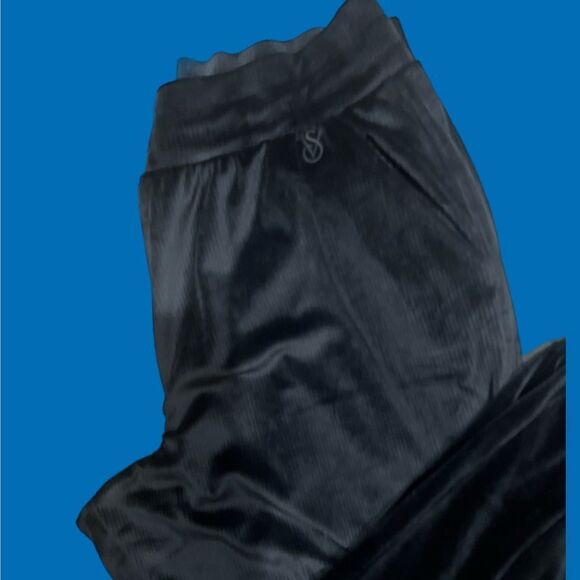 Victoria’s Secret Supersoft Cozy Velour Track Joggers pants  Black Xlarge - Picture 7 of 7